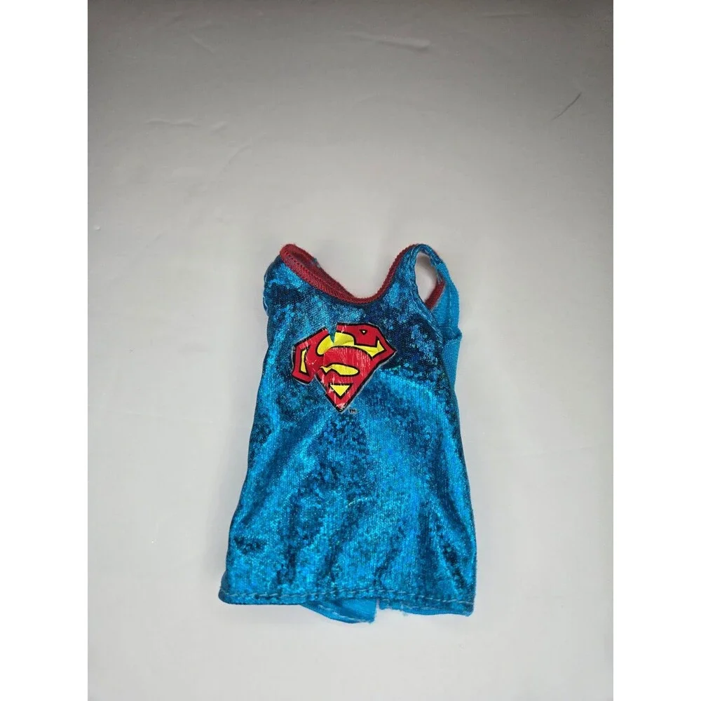 Barbie Doll DC Fashions Blue Tanktop with Superman Logo Peeling